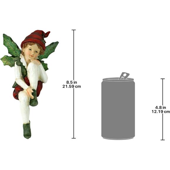 Christmas Decorations - Emmanuel, Santa's Xmas Elf Shelf Sitter Holiday Statue - Picture 6 of 6